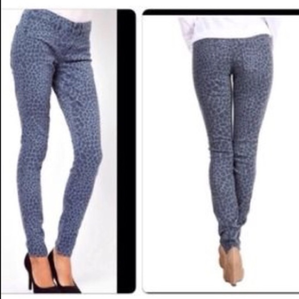 Rich & Skinny Blue Animal Print Pants